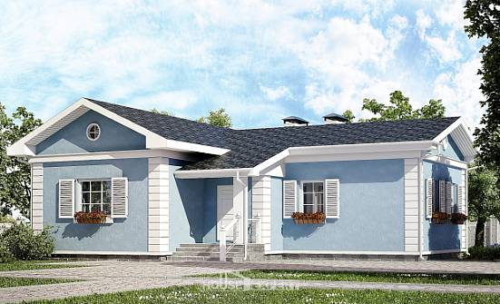 090-004-П Проект одноэтажного дома, доступный коттедж из твинблока Советск | Проекты домов от House Expert
