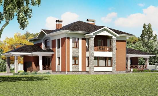 400-002-Л Проект двухэтажного дома, гараж, классический домик из кирпича Гусев | Проекты домов от House Expert