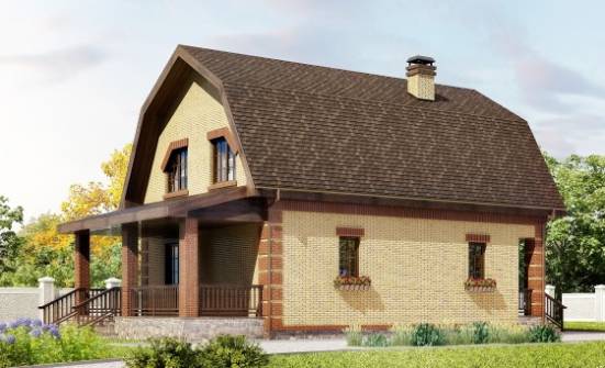 130-005-Л Проект двухэтажного дома с мансардой, доступный загородный дом из газосиликатных блоков Гусев | Проекты домов от House Expert