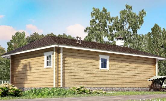 095-001-Л Проект одноэтажного дома, доступный дом из бревен Гусев | Проекты одноэтажных домов от House Expert