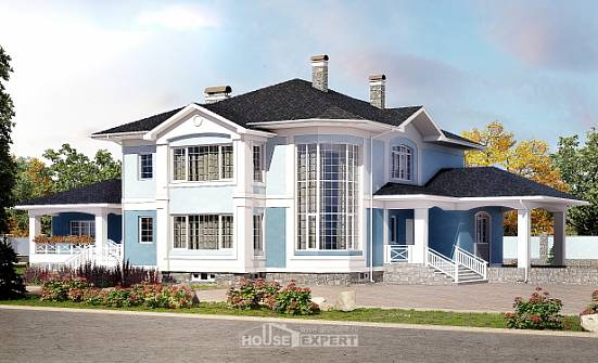 620-001-П Проект трехэтажного дома и гаражом, уютный домик из газобетона Гусев | Проекты домов от House Expert