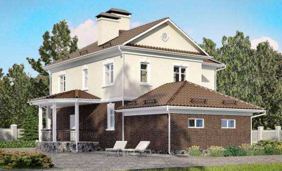 190-002-Л Проект двухэтажного дома и гаражом, современный загородный дом из арболита Гусев | Проекты домов от House Expert