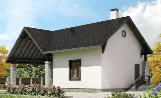 060-001-П Проект двухэтажного дома мансардой, гараж, компактный дом из теплоблока Калининград | Проекты домов от House Expert