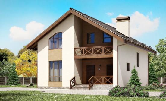 170-002-П Проект двухэтажного дома с мансардой, скромный дом из поризованных блоков Гусев | Проекты домов от House Expert