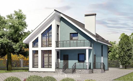 170-006-П Проект двухэтажного дома мансардный этаж, простой дом из твинблока Гусев | Проекты домов от House Expert