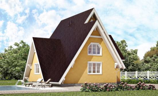 155-008-П Проект двухэтажного дома мансардный этаж, бюджетный дом из дерева Советск | Проекты домов от House Expert