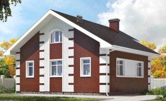 115-001-П Проект двухэтажного дома с мансардным этажом, небольшой дом из теплоблока Калининград | Проекты домов от House Expert