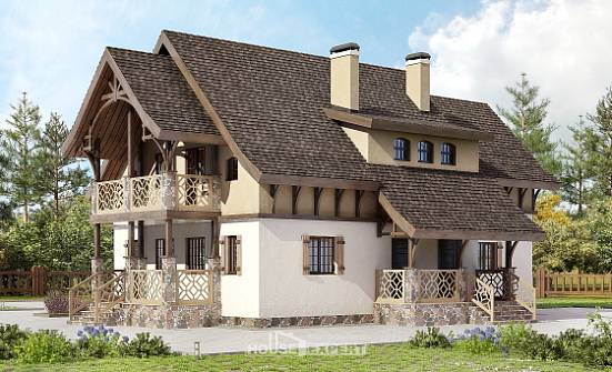 180-014-Л Проект двухэтажного дома мансардой, бюджетный домик из бризолита Калининград | Проекты домов от House Expert