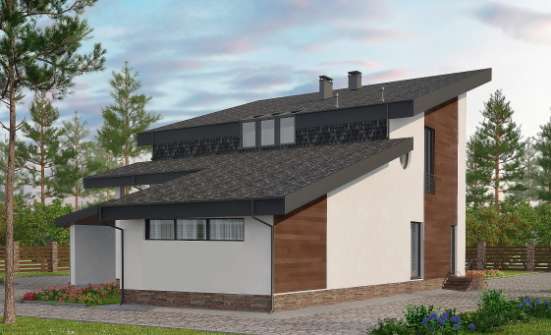 230-001-П Проект двухэтажного дома мансардой, просторный дом из кирпича Гусев | Проекты домов от House Expert