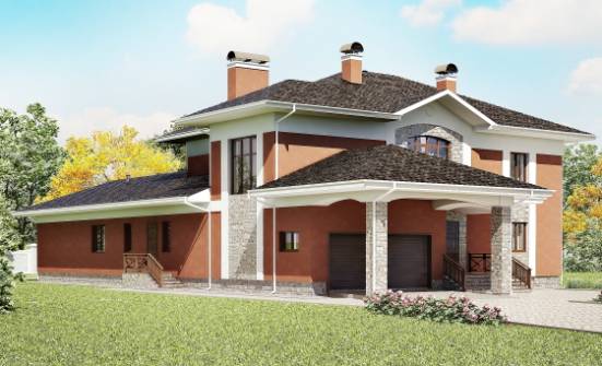 400-002-Л Проект двухэтажного дома, гараж, классический домик из кирпича Гусев | Проекты домов от House Expert