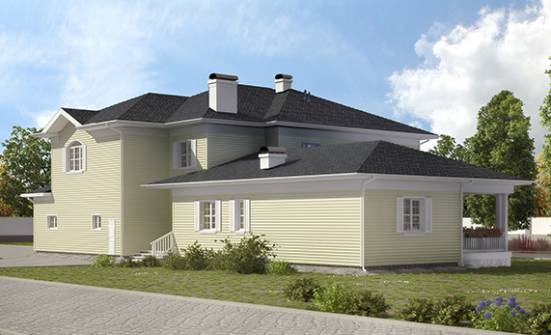 410-002-Л Проект двухэтажного дома и гаражом, огромный дом из газобетона Калининград | Проекты домов от House Expert