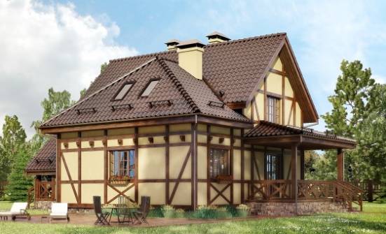 160-003-П Проект двухэтажного дома мансардный этаж, уютный дом из пеноблока Калининград | Проекты домов от House Expert