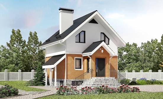 100-005-Л Проект трехэтажного дома мансардный этаж, компактный коттедж из бризолита Советск | Проекты домов от House Expert
