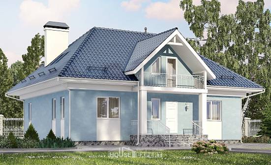 200-002-П Проект двухэтажного дома мансардой, уютный дом из поризованных блоков Калининград | Проекты домов от House Expert