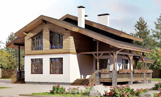 210-006-П Проект двухэтажного дома мансардой, красивый загородный дом из кирпича Гусев | Проекты домов от House Expert