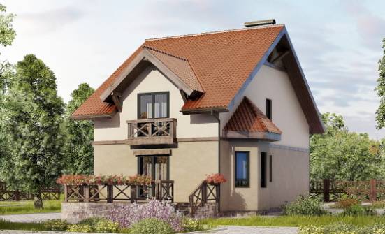 120-003-Л Проект двухэтажного дома с мансардой, уютный дом из блока Советск | Проекты домов от House Expert