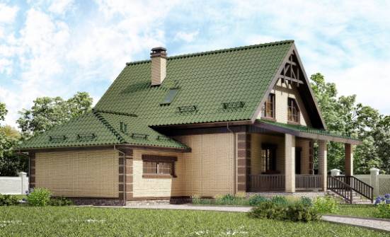 160-007-П Проект двухэтажного дома с мансардой, гараж, простой домик из поризованных блоков Гусев | Проекты домов от House Expert