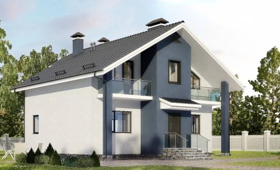 150-005-П Проект двухэтажного дома с мансардой, красивый дом из поризованных блоков Калининград | Проекты домов от House Expert