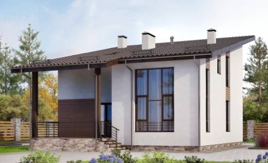 140-005-П Проект двухэтажного дома мансардный этаж, компактный загородный дом из теплоблока Калининград | Проекты домов от House Expert