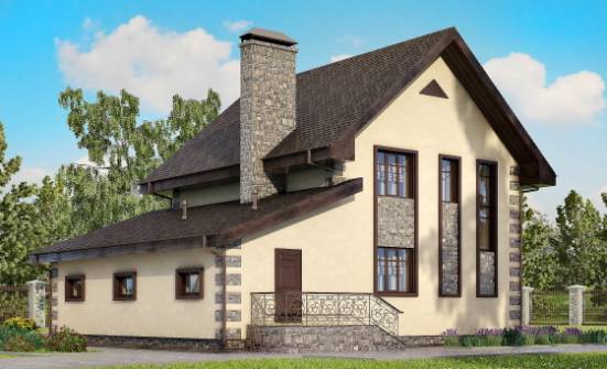 160-004-П Проект двухэтажного дома и гаражом, современный домик из пеноблока Гусев | Проекты домов от House Expert