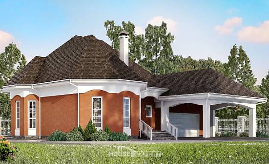 180-007-П Проект двухэтажного дома с мансардой и гаражом, красивый коттедж из арболита Советск | Проекты домов от House Expert