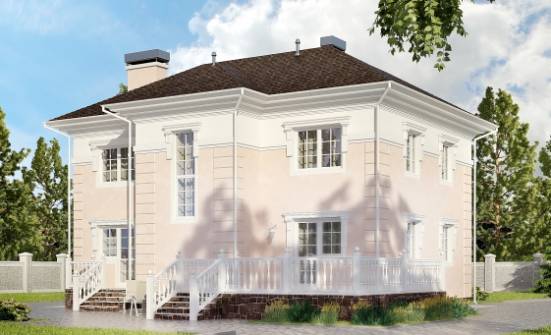 155-005-Л Проект двухэтажного дома, бюджетный загородный дом из бризолита Калининград | Проекты домов от House Expert