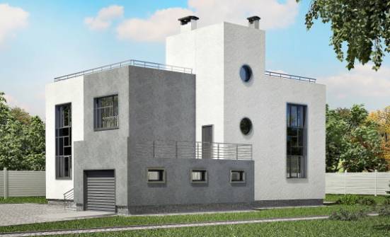 255-001-П Проект двухэтажного дома, гараж, классический домик из поризованных блоков Гусев | Проекты домов от House Expert