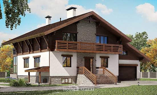 420-001-П Проект трехэтажного дома мансардный этаж, гараж, просторный дом из кирпича Советск | Проекты домов от House Expert