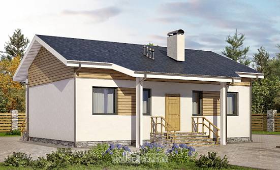080-004-П Проект одноэтажного дома, эконом дом из газосиликатных блоков Гусев | Проекты домов от House Expert