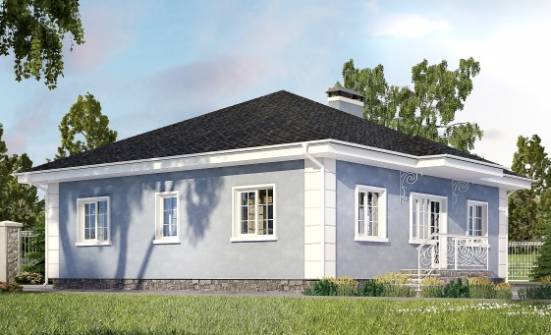 100-001-П Проект одноэтажного дома, экономичный загородный дом из керамзитобетонных блоков Калининград | Проекты домов от House Expert