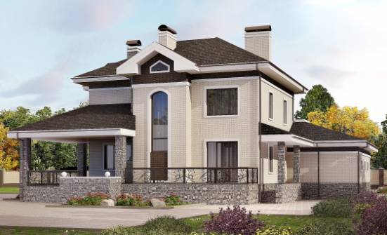 365-001-Л Проект трехэтажного дома, гараж, просторный загородный дом из кирпича Советск | Проекты домов от House Expert