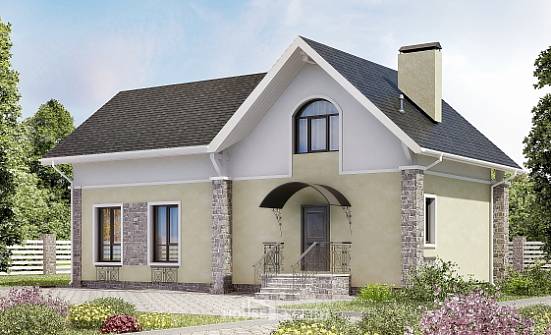 150-012-П Проект двухэтажного дома с мансардой, компактный домик из бризолита Гусев | Проекты домов от House Expert