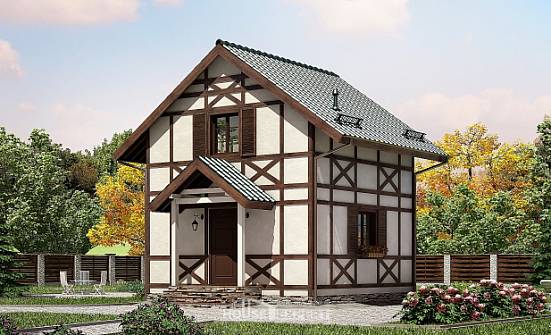 060-002-П Проект двухэтажного дома с мансардой, экономичный дом из бревен Калининград | Проекты домов от House Expert