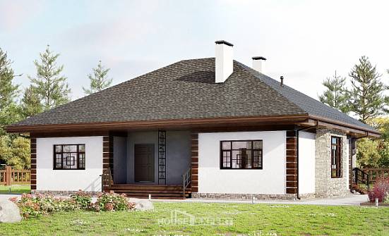 135-003-П Проект одноэтажного дома, уютный дом из теплоблока Калининград | Проекты домов от House Expert