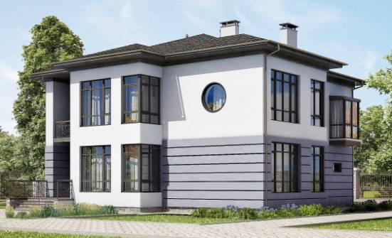 300-006-Л Проект двухэтажного дома и гаражом, огромный домик из кирпича Гусев | Проекты домов от House Expert