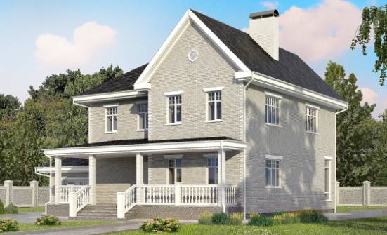 190-001-Л Проект двухэтажного дома, гараж, просторный дом из кирпича Советск | Проекты домов от House Expert