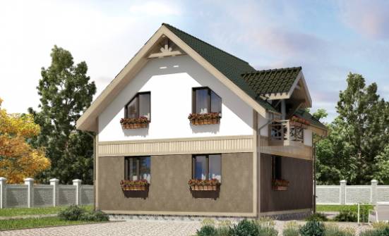 105-001-Л Проект двухэтажного дома с мансардой, простой домик из газобетона Гусев | Проекты домов от House Expert