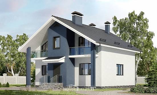150-005-П Проект двухэтажного дома с мансардой, красивый дом из поризованных блоков Калининград | Проекты домов от House Expert