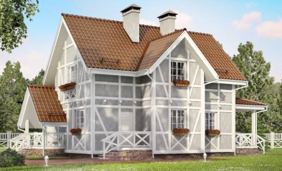 160-003-Л Проект двухэтажного дома с мансардой, скромный домик из бризолита Гусев | Проекты домов от House Expert