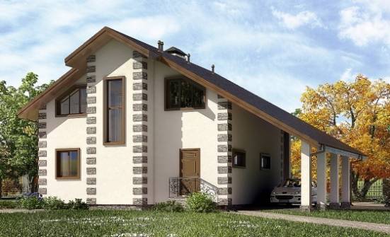 150-003-Л Проект двухэтажного дома мансардный этаж и гаражом, экономичный домик из дерева Гусев | Проекты домов от House Expert