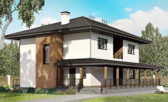 245-001-П Проект двухэтажного дома, классический коттедж из пеноблока Гусев | Проекты домов от House Expert