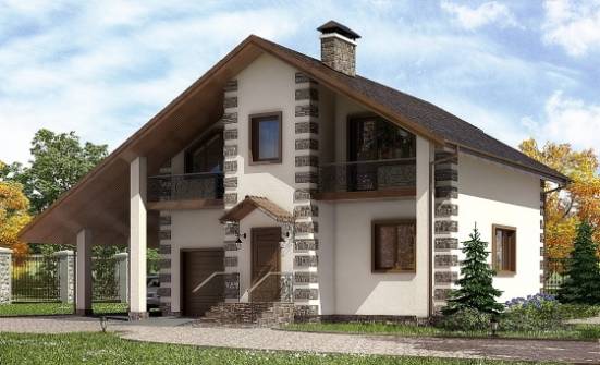 150-003-Л Проект двухэтажного дома мансардный этаж и гаражом, экономичный домик из дерева Гусев | Проекты домов от House Expert