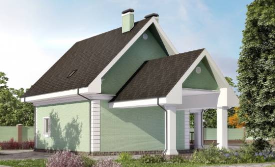 140-003-Л Проект двухэтажного дома с мансардой, гараж, современный домик из теплоблока Гусев | Проекты домов от House Expert