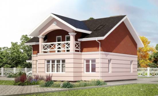 155-009-Л Проект двухэтажного дома мансардный этаж, доступный загородный дом из бризолита Советск | Проекты домов от House Expert