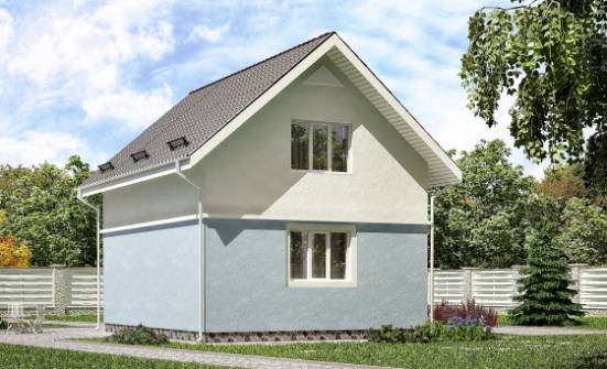 095-002-П Проект двухэтажного дома мансардой, скромный дом из блока Калининград | Проекты домов от House Expert