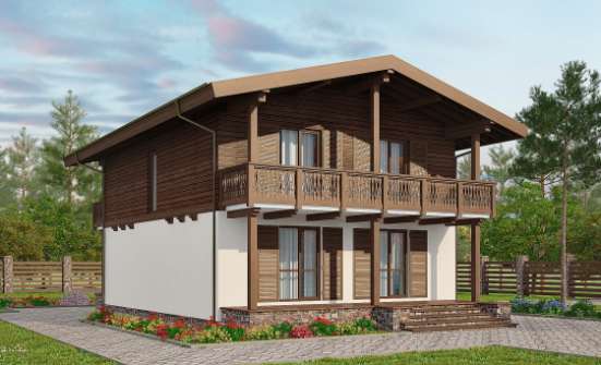 150-016-Л Проект двухэтажного дома мансардный этаж, доступный дом из теплоблока Калининград | Проекты домов от House Expert