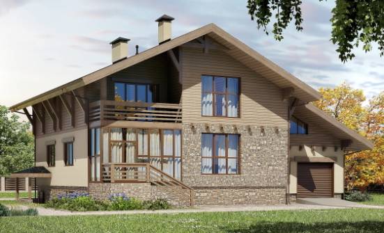 420-001-Л Проект трехэтажного дома мансардой, гараж, красивый домик из кирпича Калининград | Проекты домов от House Expert