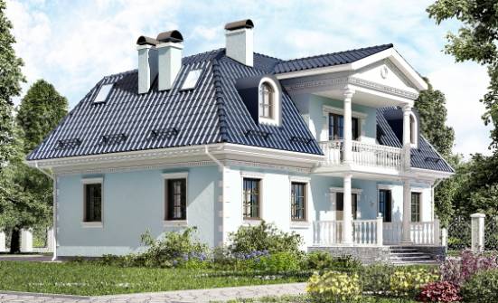 210-004-Л Проект двухэтажного дома с мансардным этажом, уютный коттедж из газобетона Калининград | Проекты домов от House Expert