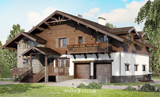 440-001-П Проект трехэтажного дома с мансардой и гаражом, классический домик из кирпича Калининград | Проекты домов от House Expert