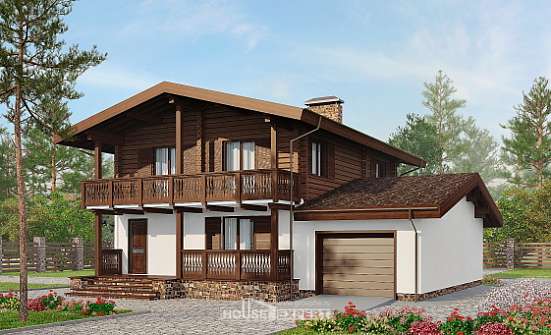 200-011-П Проект двухэтажного дома мансардный этаж, средний загородный дом из бризолита Советск | Проекты домов от House Expert